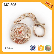 MC595 Fabrik Versorgung Gold Farbe Metall Big Chain Tag für Handnag Metall Kette Logo mit Haken